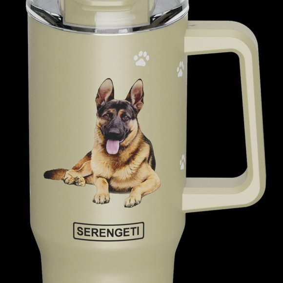 German Shepherd SERENGETI 40 Oz Ultimate Tumbler - straw & straw cleaning brush - Picture 2 of 14